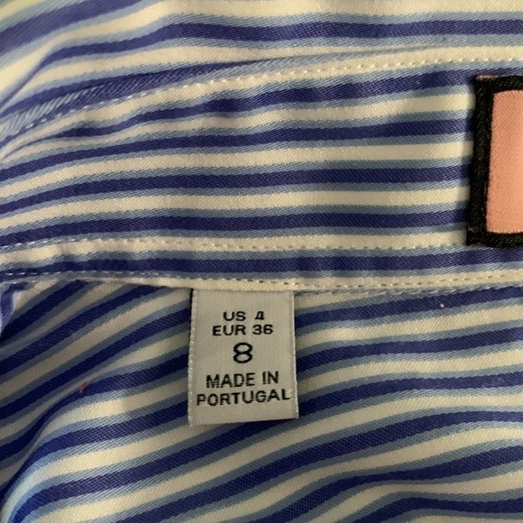 Pink THOMAS PINK JERMYN STREET LONDON 3/4 Sleeve Button Down - Blue/White Stripe - Picture 13 of 15